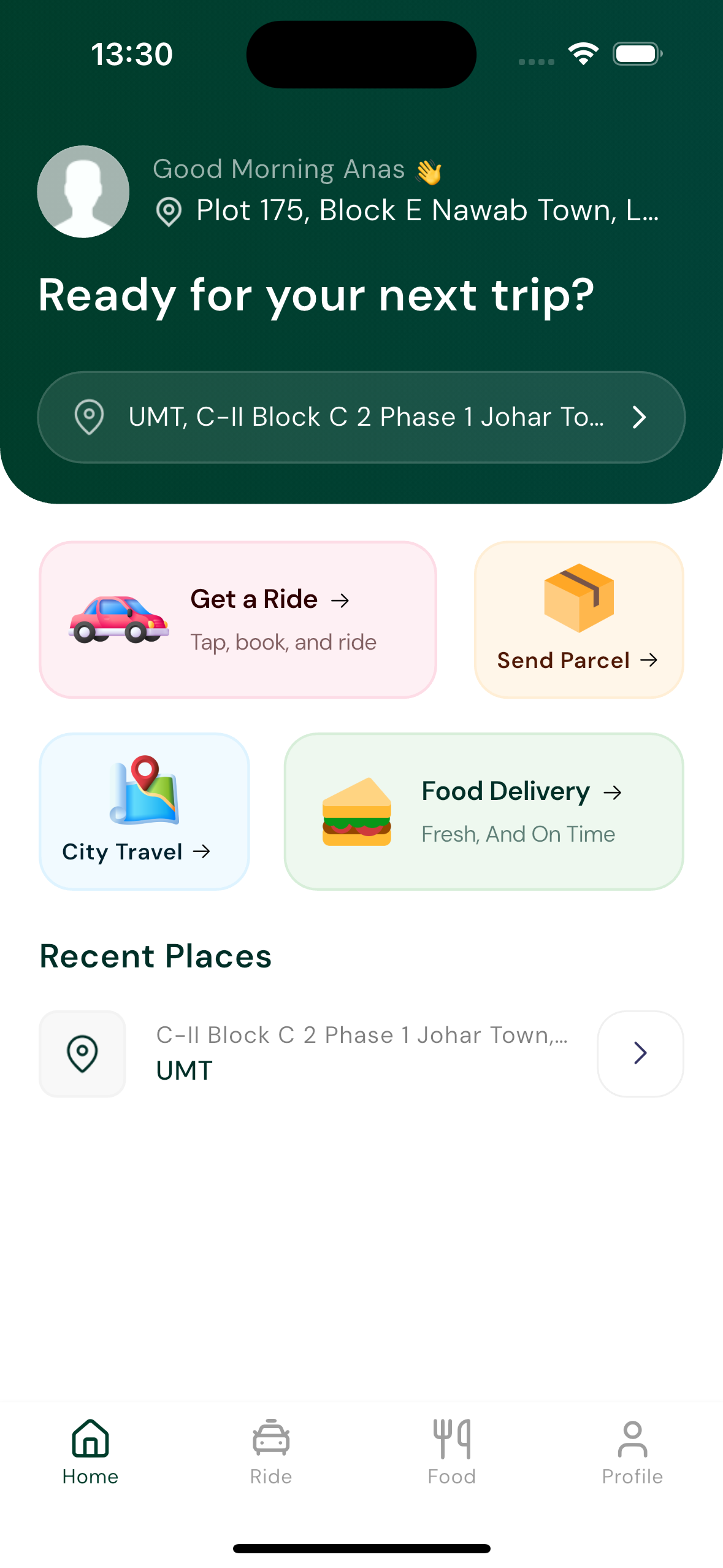TAIROS app home screen